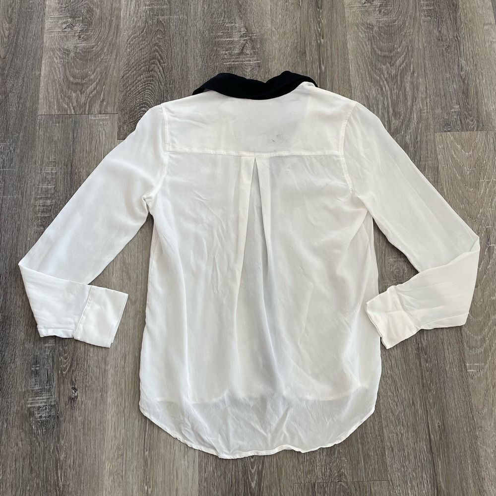 L'AGENCE White Semi-Sheer Button Down Blouse - Picture 16 of 16